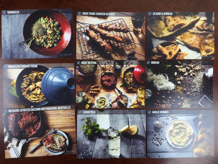 Eat Feed Love Taste Club December 2015 recipe cards
