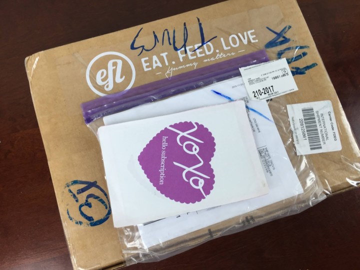 Eat Feed Love Taste Club November 2015 box