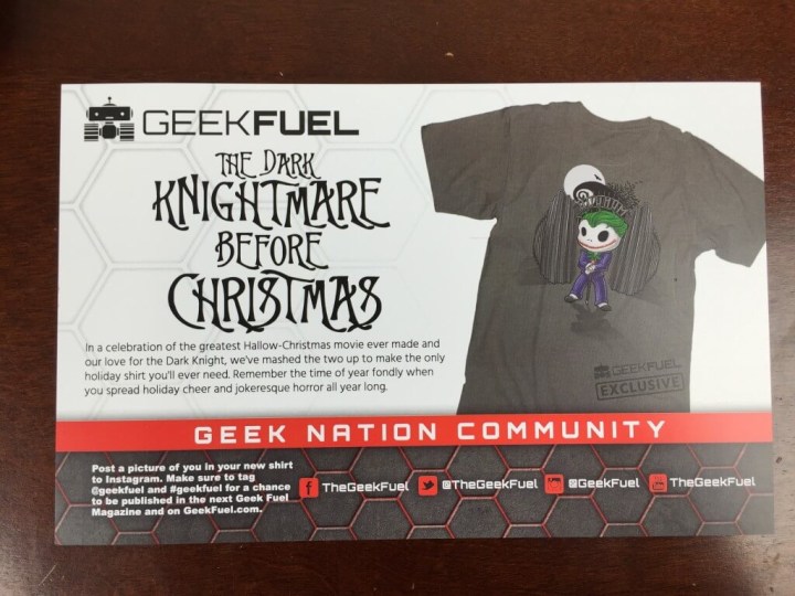 Geek Fuel December 2015 front of card