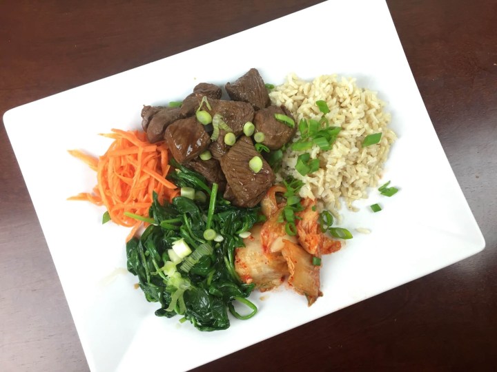 Korean Beef Bowl with Carrots, Spinach, and Brown Rice