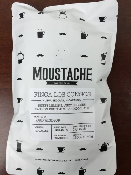 Moustache Coffee Club December 2015 bag