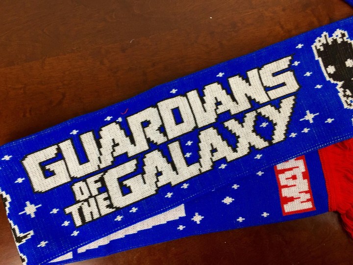 marvel subscription box december 2015 guardians of galaxy scarf