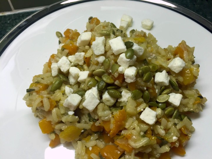 Butternut Squash and Sage Risotto with Feta and Pepitas.