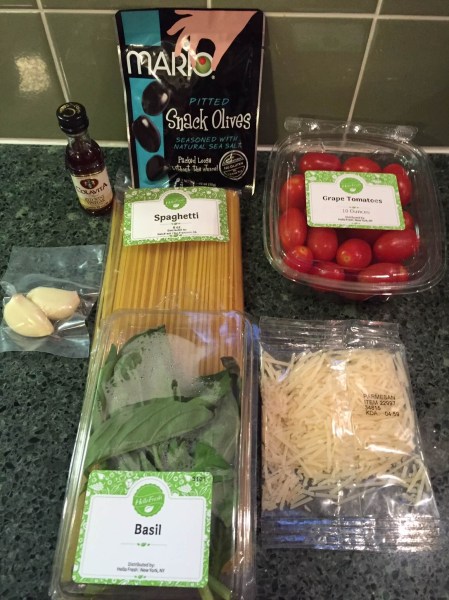 Jamie’s Salsa Spaghetti With Black Olives & Fresh Basil hello fresh
