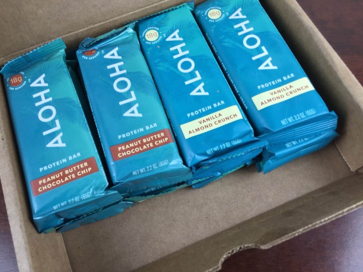 aloha protein bars unboxing