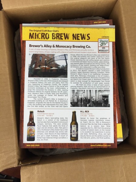craft beer club january 2016 box