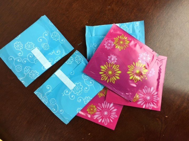 ellebox Canadian time of the month box liners wipes