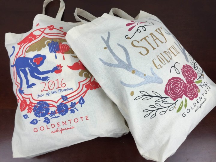 january 2016 golden tote bags