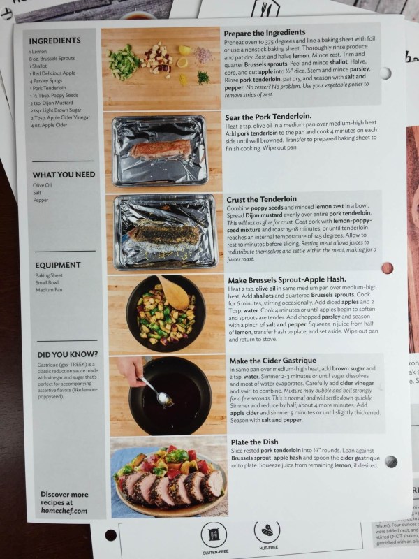January 2016 Home Chef Dinner Subscription Box Review & $30 Coupon