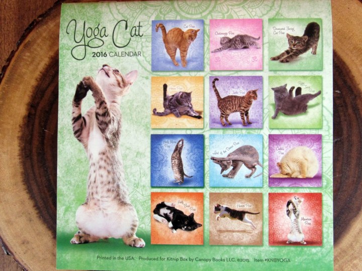 Yoga Cat Calendar Back