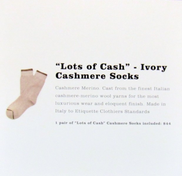 "Lots of Cash" Ivory Cashmere Socks