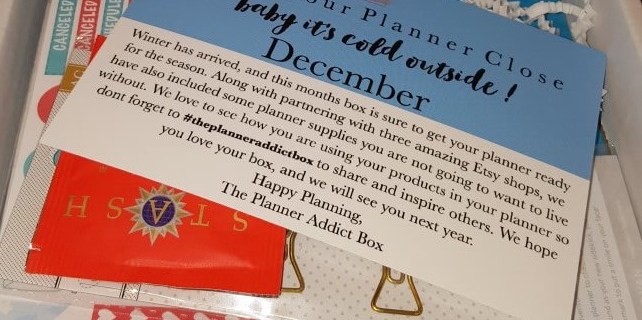 The Planner Addict Box December 2015 Subscription Box Review