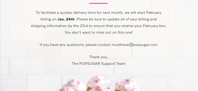 POPSUGAR Must Have February 2016 Billing Update