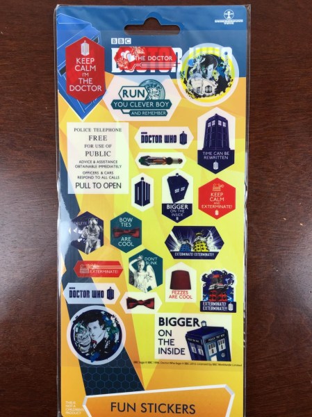 sci-fi block january 2016 dr who stickers
