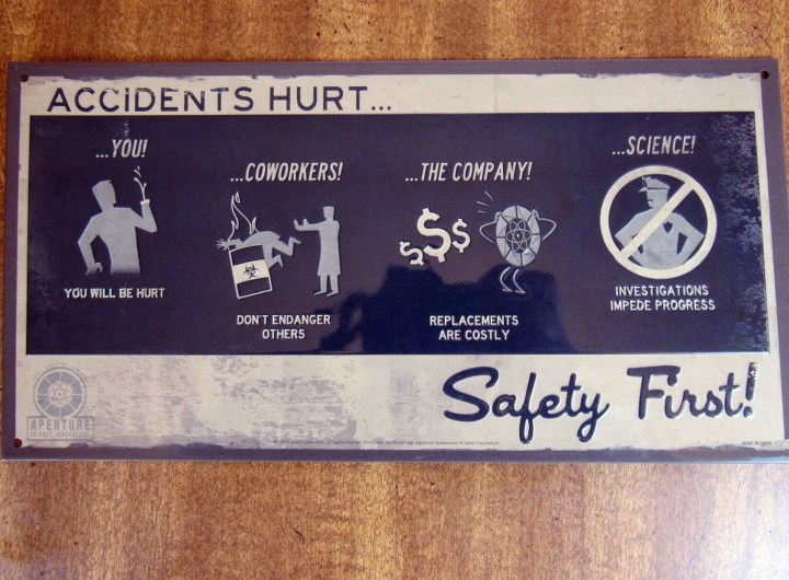 Portal - Safety First Tin Sign