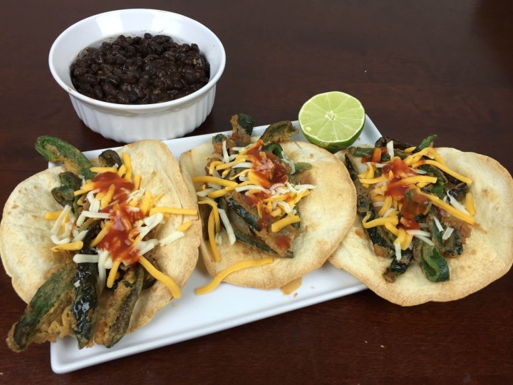 Chili Rellenos Tacos With Garlic Black Beans