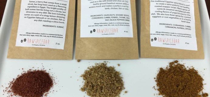 January 2016 RawSpiceBar Spice Subscription Review & Coupon
