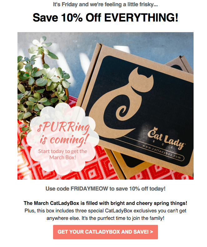 Cat Lady Box 10 Off Coupon on March Subscriptions! Hello Subscription