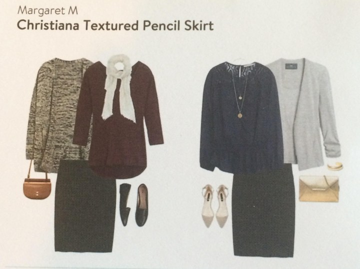 MargaretM Christiana Textured Pencil Skirt