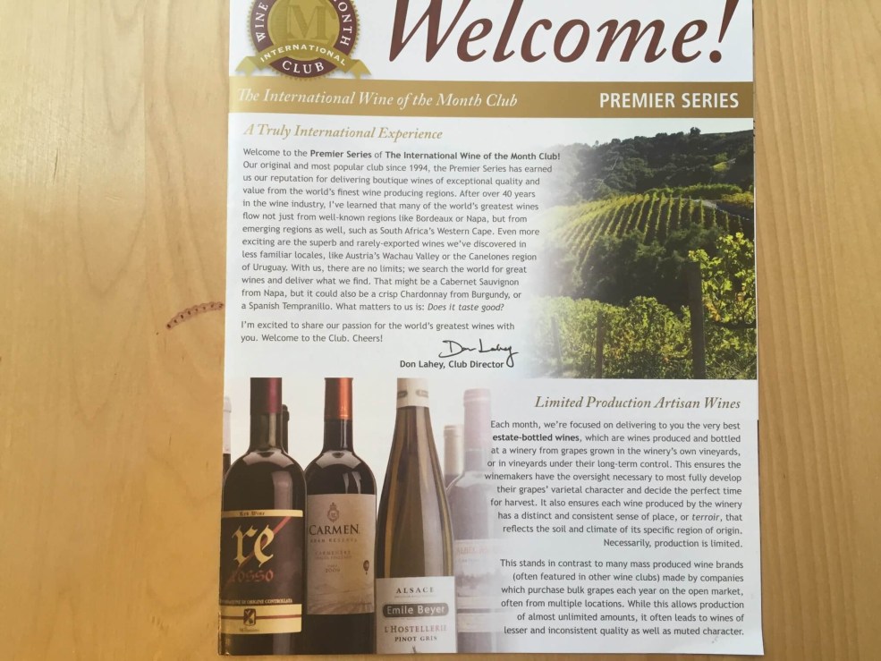 International Wine Club Premier Series August 2016 Review & Coupons hello subscription