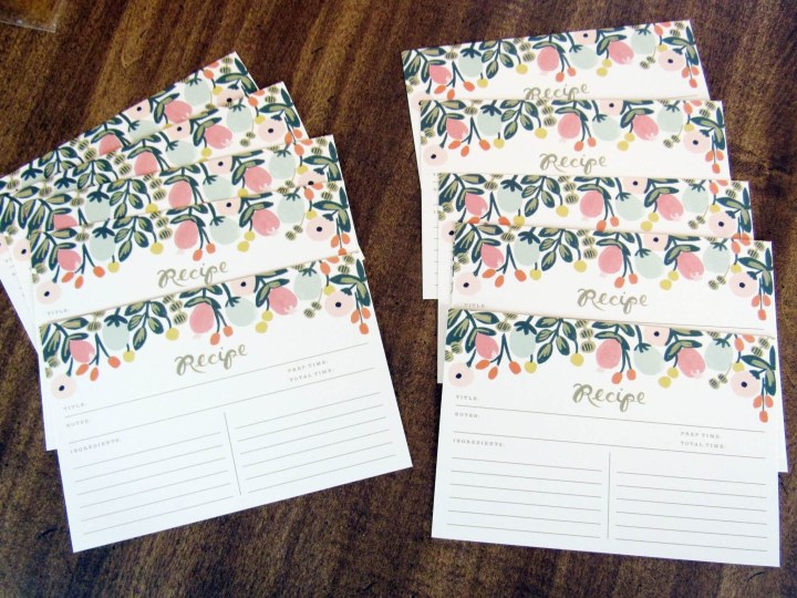 Poppy Recipe Cards by Rifle Paper Co