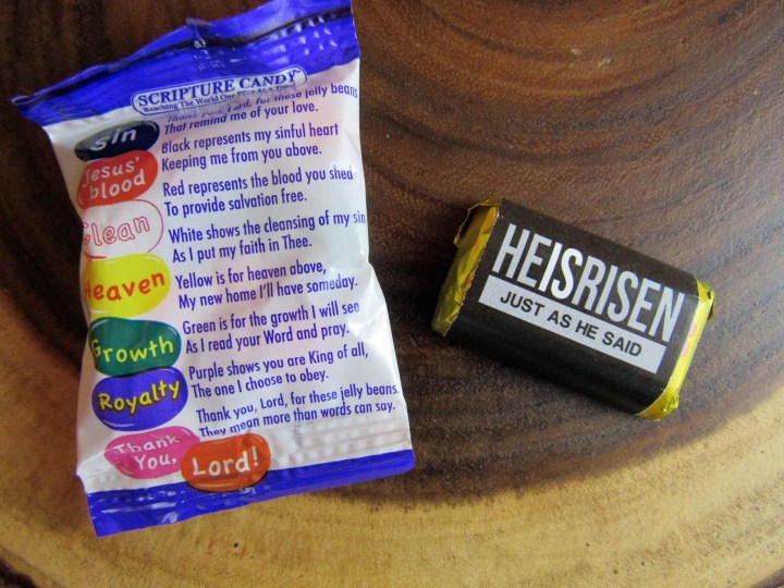 The Jelly Bean Prayer and He is Risen Chocolate Bar