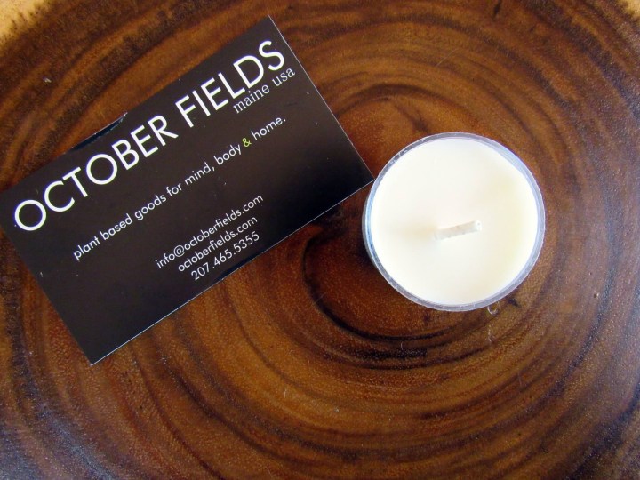 October Fields Chamomile and Clover tea-lite candle