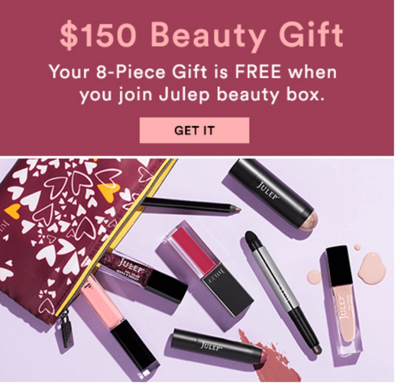 Free Beauty Gift with Julep Maven Subscription 8 Pieces, 154 Value