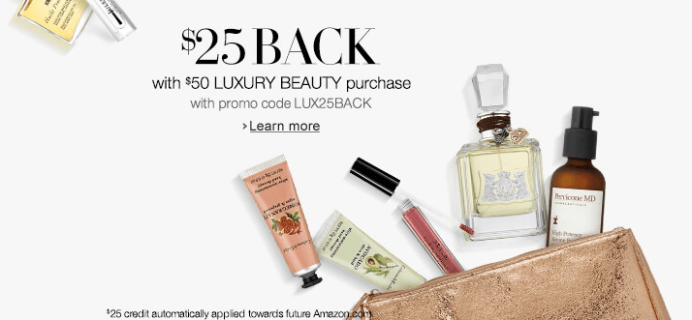 $25 Back with $50 Luxury Beauty Purchase on Amazon!