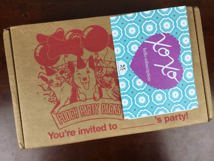 pooch party packs march 2016 box