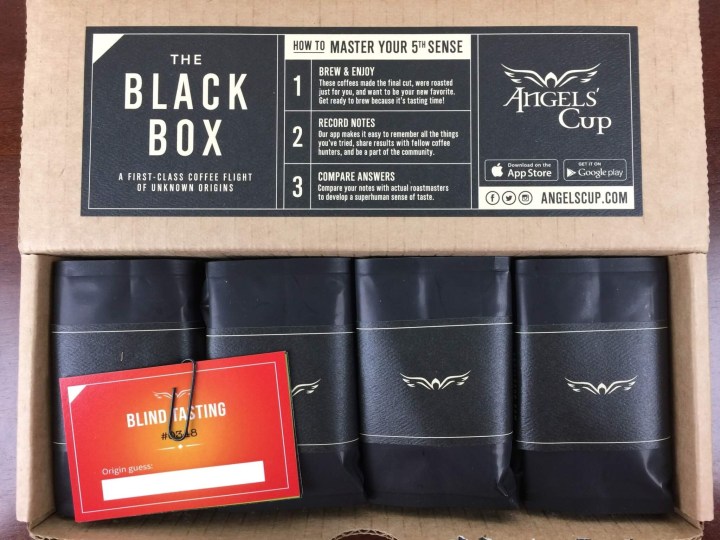 Angel's Cup Black Box April 2016 unboxed