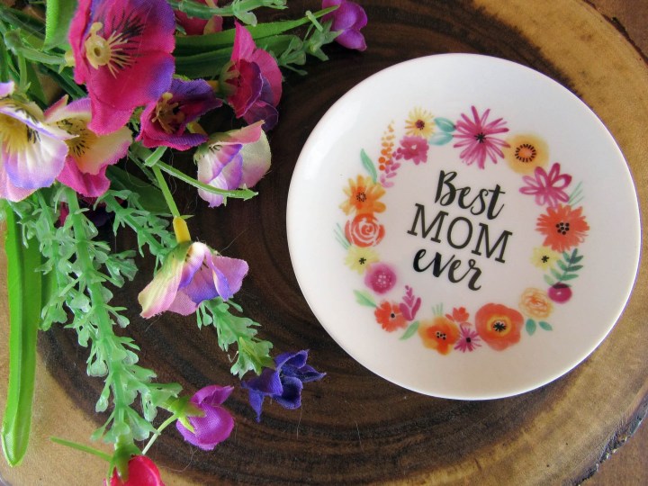 Best Mom Floral Trinket Dish