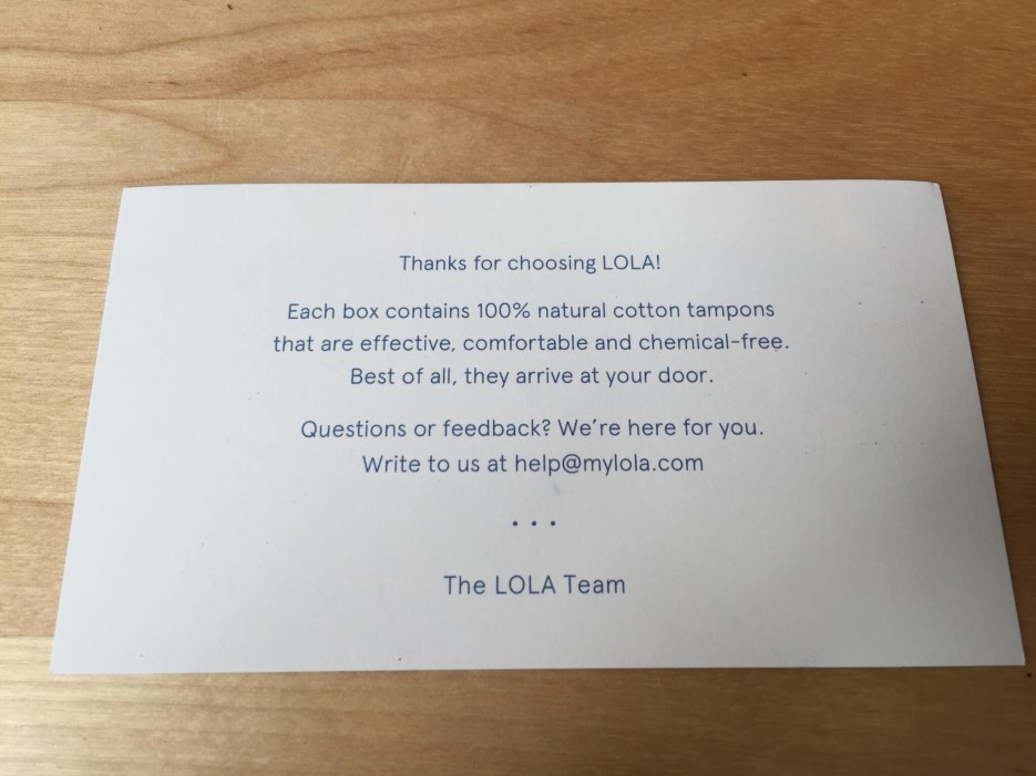 LOLA Subscription Box Review & Coupon - hello subscription