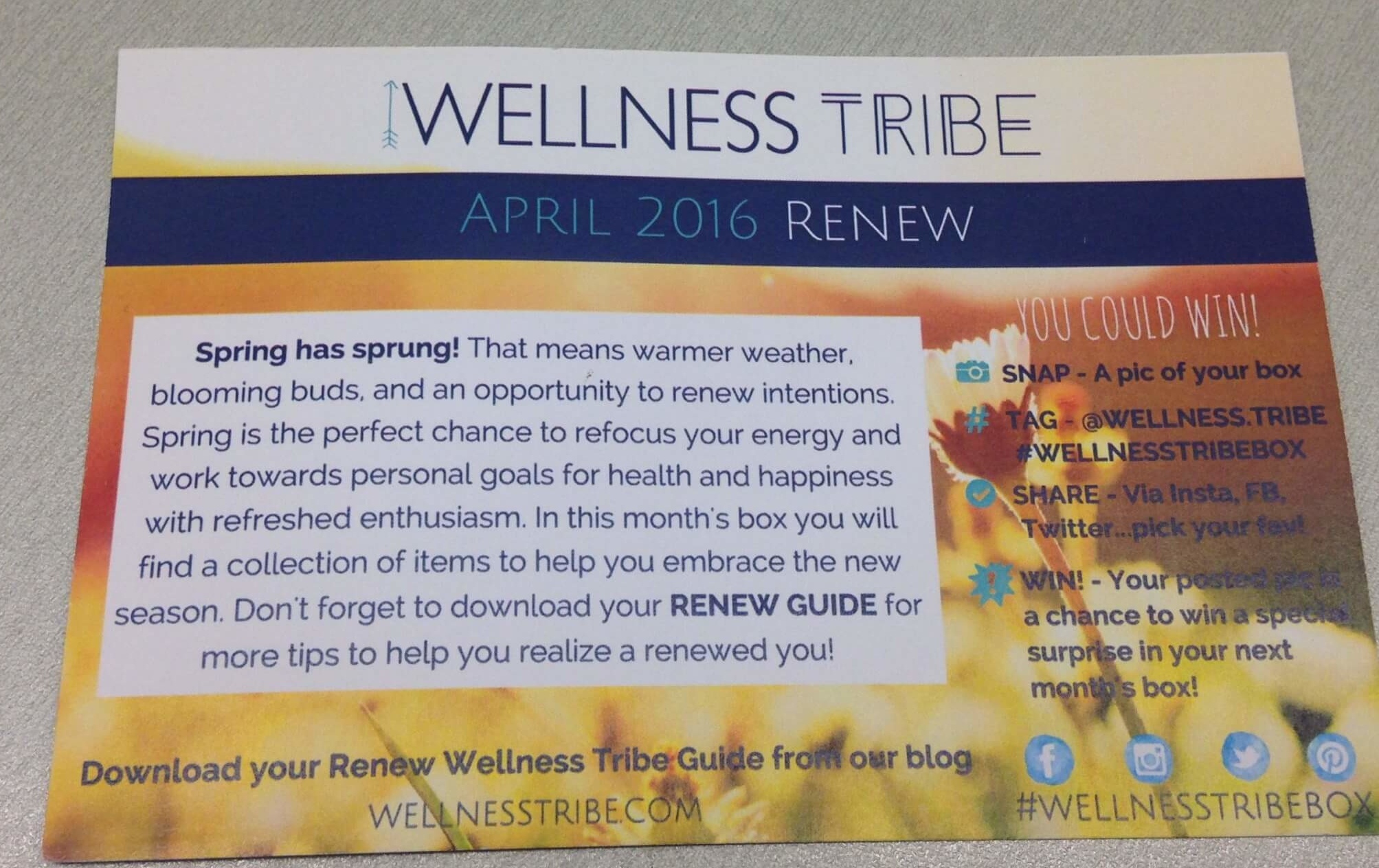 April 2016 Wellness Tribe Subscription Box Review + Coupon Hello