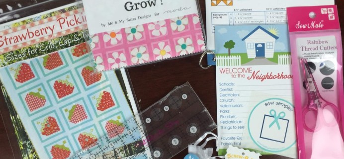 Sew Sampler April 2016 Monthly Box Subscription Box Review