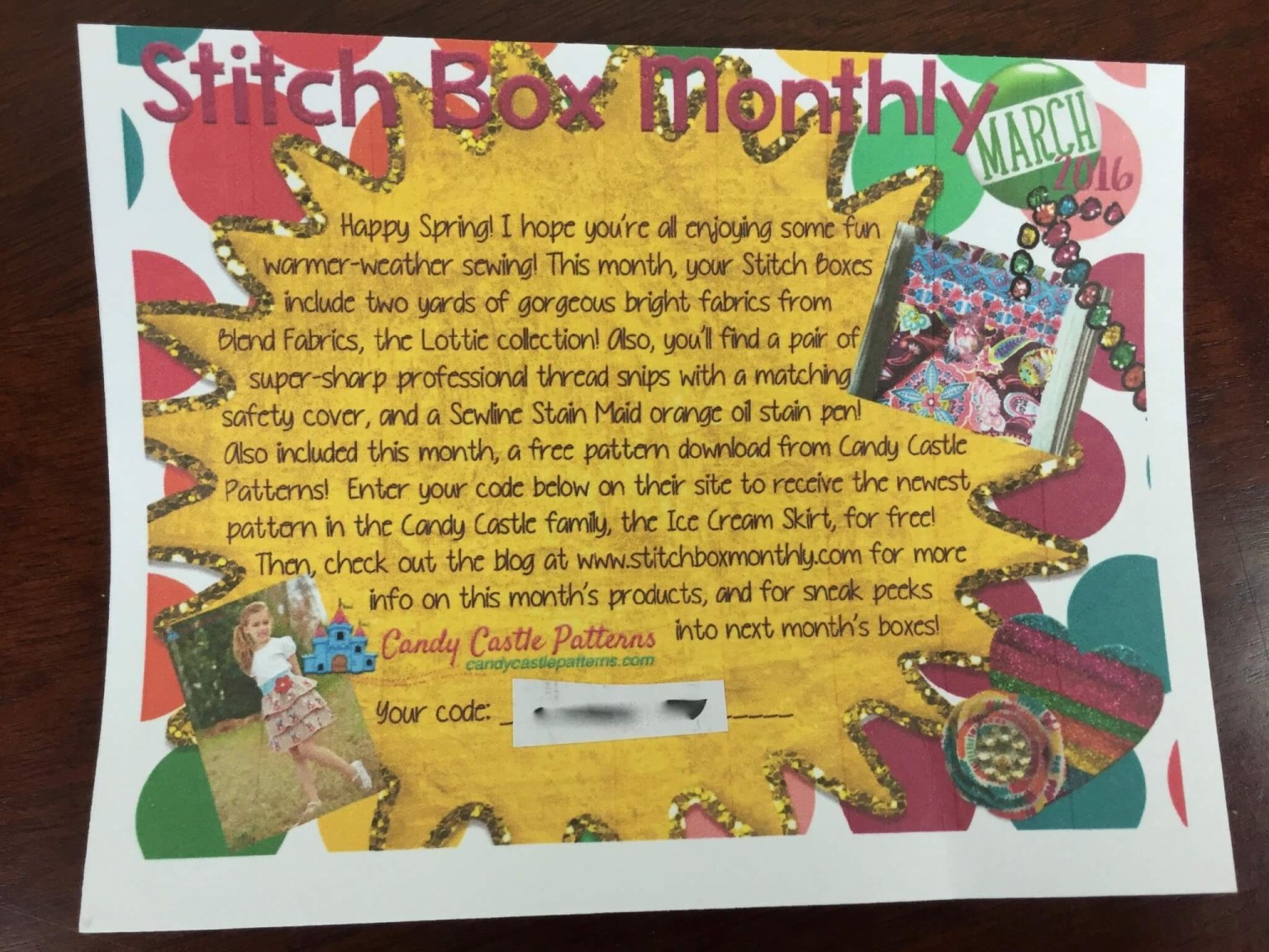 Stitch Box Monthly March 2016 Subscription Box Review Hello Subscription