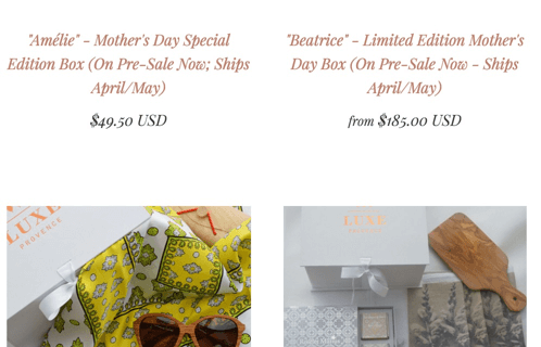 Luxe Provence Mother’s Day Gift Boxes Now Available