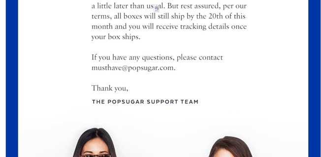 POPSUGAR Must Have Box April 2016 Shipping Update