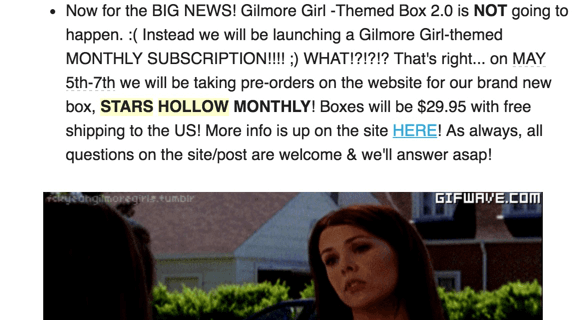 New Lit-Cube Subscription – Stars Hollow Gilmore Girls Subscription Box!