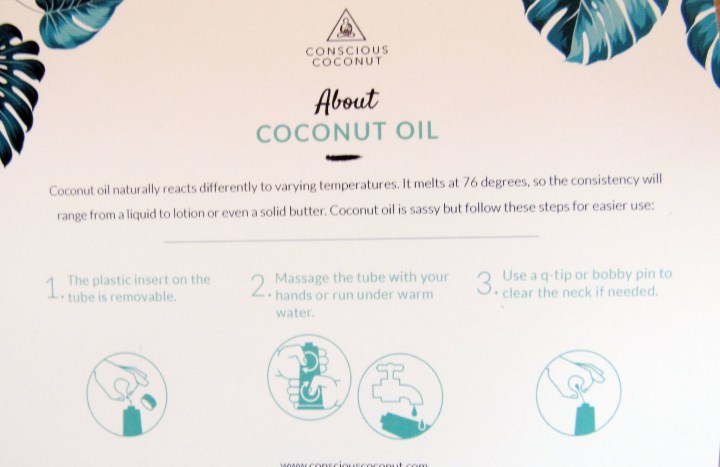 Coconut Oil information Card