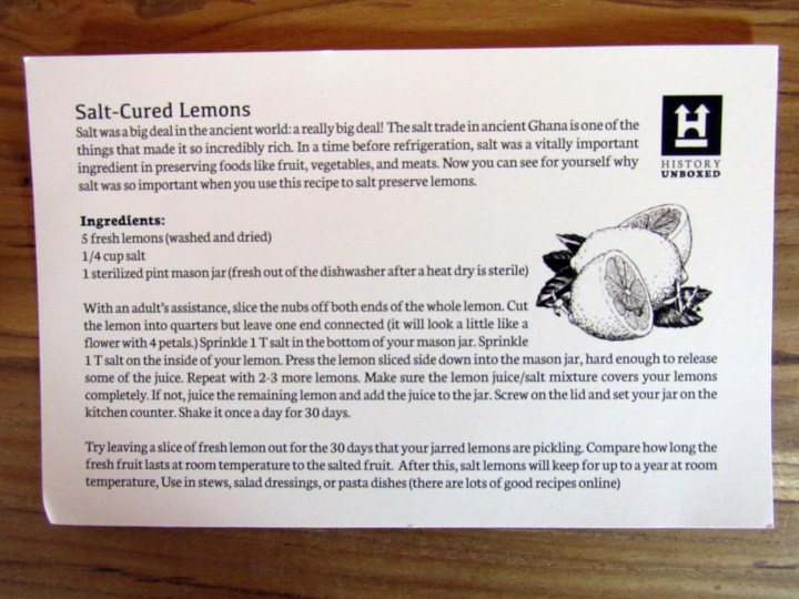 Enrichment Item #2 Salt Cured Lemons Recipe