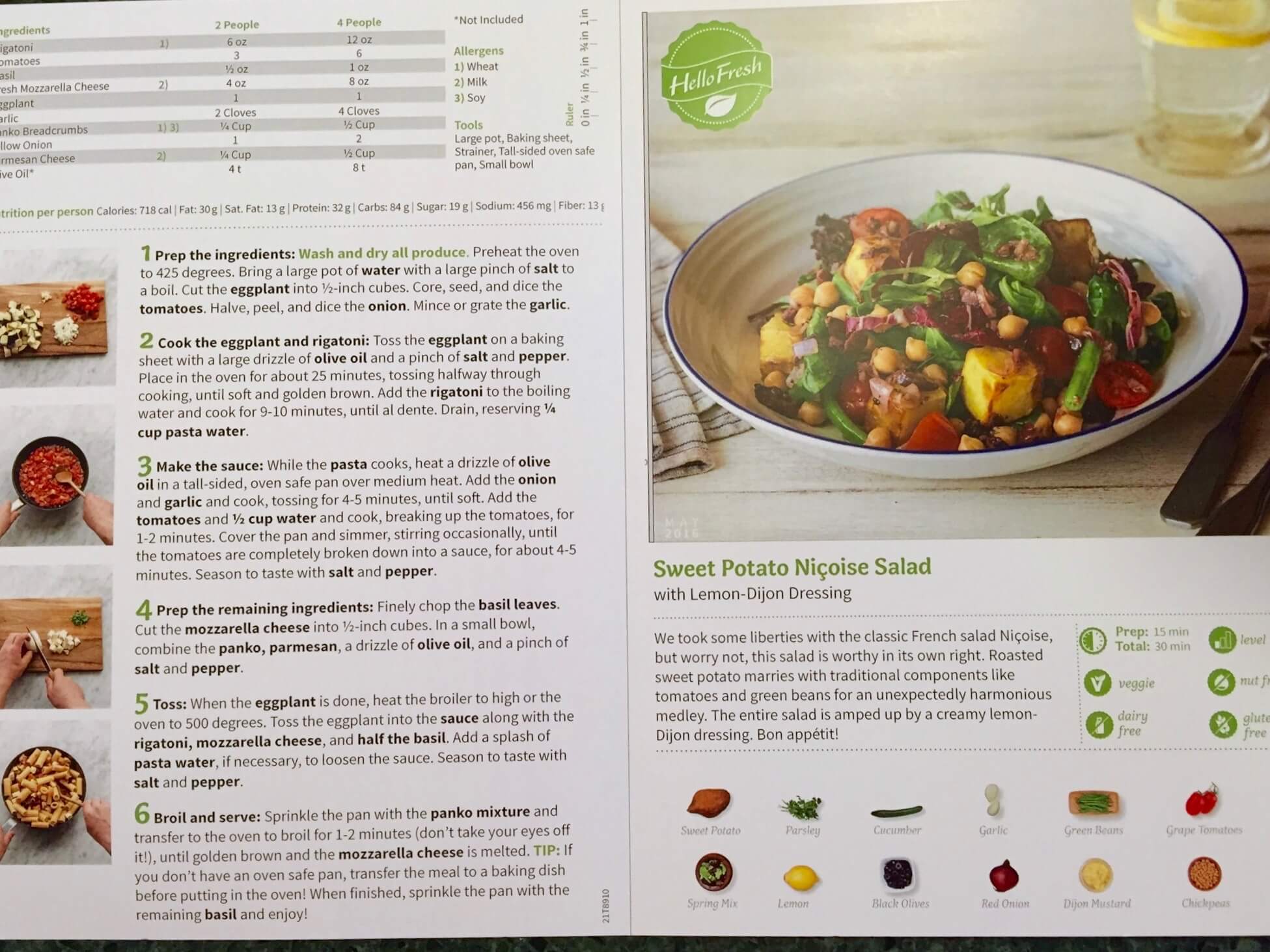 May 2016 Hello Fresh Vegetarian Subscription Box Review Coupon