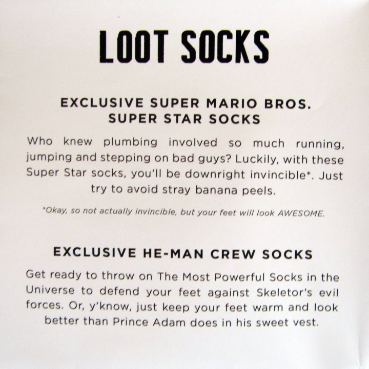 Loot Socks Information Card