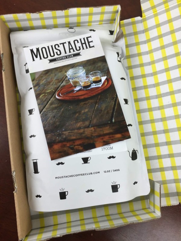 Moustache Coffee Box May 2016 unboxed