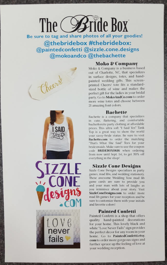 The Bride Box May 2016 Subscription Box Review & Coupon Hello