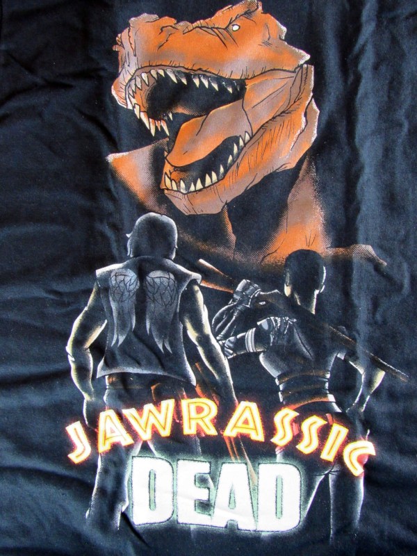 "Jurassic Dead" Mashup T-shirt - Closeup
