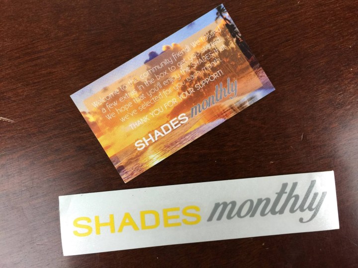 Shades Monthly Box June 2016 unboxed