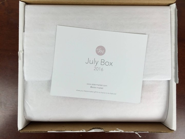 Aster Market Box July 2016 unboxing