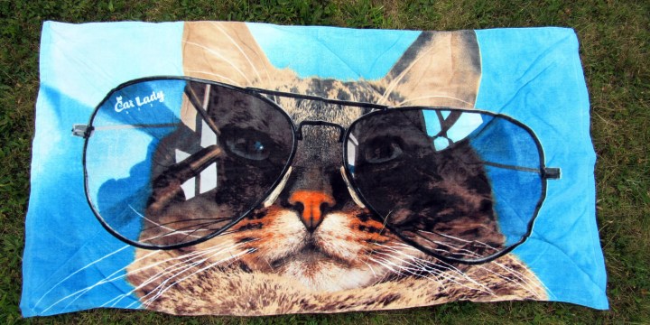 Shady Cat Beach Towel Exclusive by CatLadyBox