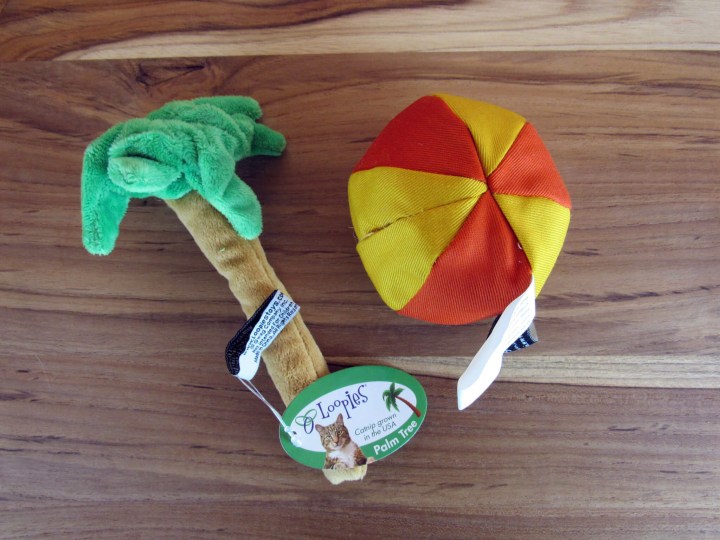 Palm Tree Catip Toy by Loopies - Excusive for Catlaydbox and Catnip Beach Ball by Imperial Cat - Limited Eidtion for CatLadyBox